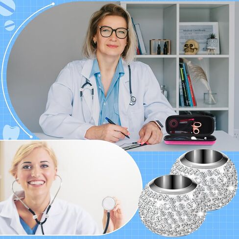 Bling Stethoscope Case Rhinestone Stethoscope Set with 1 Pcs Stethoscope Case and 2 Pcs Crystal Stethoscope Charms Stethoscope Case for Classic Iii, Lightweight Ii S.e, MDF Acoustica Stethoscopes in Saudi Arabia