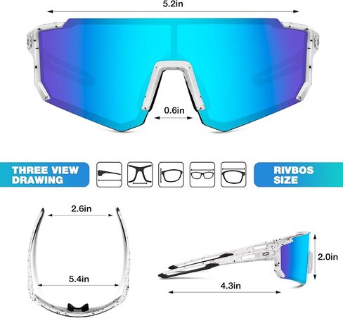 RIVBOS Youth Baseball Sunglasses for Kids(Boys&Girls) Polarized UV Protection Cycling Glasses RYS008 in Kuwait