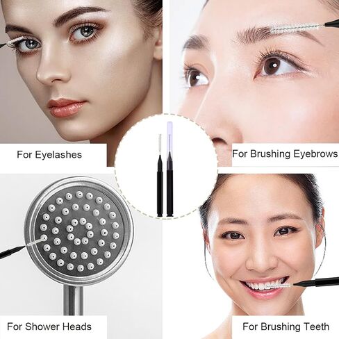 ZLY 100pcs White Interdental Brushes,Braces Flossers,Braces Brush Cleaner Toothpicks Floss Picks, Eyebrow Spoolies Lamination Brush for Cleaning Teeth, Braces, and Brushing Eyelashes, Eyebrows in Saudi Arabia