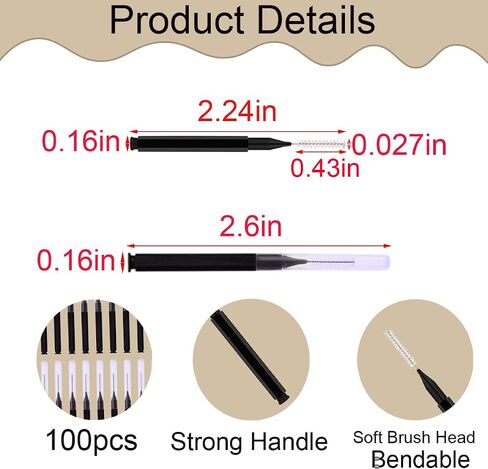 ZLY 100pcs White Interdental Brushes,Braces Flossers,Braces Brush Cleaner Toothpicks Floss Picks, Eyebrow Spoolies Lamination Brush for Cleaning Teeth, Braces, and Brushing Eyelashes, Eyebrows in Saudi Arabia
