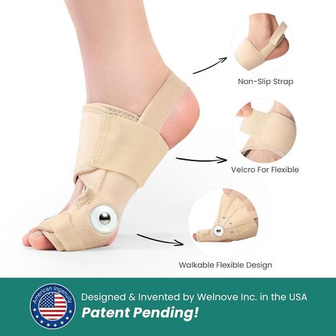 Welnove Bunion Corrector Women & Men Big Toe: 1 Pair Bunion Splint Brace - Adjustable Bunion Correction with Soft Gel - Bunion Pads for Pain Relief - Toe Straightener with Non-slip Strap in Saudi Arabia