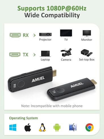 𝟐𝟎𝟐𝟓 𝐔𝐩𝐠𝐫𝐚𝐝𝐞 𝐔𝐩𝐠𝐫𝐚𝐝𝐞 اللاسلكي اللاسلكي HDMI ، والمكونات ، والتوصيل والتشغيل مع 3 محولات HDMI ، و 98 قدم/5 جيجا هرتز HDMI لاسلكي للمراقبة ، HDTV ، البث الفيديو/الصوت ، الكاميرات ، كمبيوتر محمول ، Projetor in Kuwait
