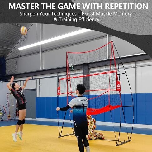 12x11 ft Large Volleyball Practice Net Station with 5 Adjustable Heights for Backyard, Outdoor, Indoor Training Equipment System Freestanding Set in Saudi Arabia