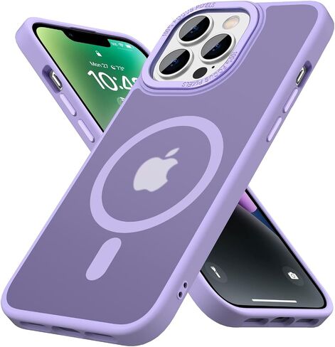Clear Case for iPhone 13 Pro Max Case 6.7'', Drop Protection Anti-Scratch Shockproof Slim Translucent Matte Non-Yellowing iPhone 13 Pro Max Case for Women Men, Light Purple(7-17) in Saudi Arabia