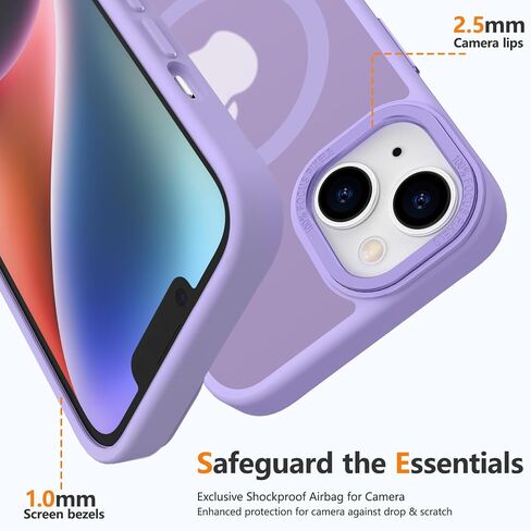 Clear Case for iPhone 13 Pro Max Case 6.7'', Drop Protection Anti-Scratch Shockproof Slim Translucent Matte Non-Yellowing iPhone 13 Pro Max Case for Women Men, Light Purple(7-17) in Saudi Arabia