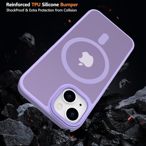 Clear Case for iPhone 13 Pro Max Case 6.7'', Drop Protection Anti-Scratch Shockproof Slim Translucent Matte Non-Yellowing iPhone 13 Pro Max Case for Women Men, Light Purple(7-17) in Saudi Arabia