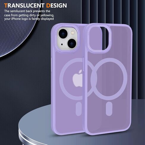 Clear Case for iPhone 13 Pro Max Case 6.7'', Drop Protection Anti-Scratch Shockproof Slim Translucent Matte Non-Yellowing iPhone 13 Pro Max Case for Women Men, Light Purple(7-17) in Saudi Arabia