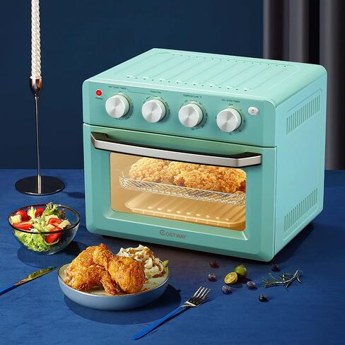 MAT EXPERT 7 in 1 Convection Air Toaster Oven, 1550W 19 QT Countertop Oven Toast Cooker w/1-60 Min Timer, 250-450°F Temp Control, Air Fry, Bake, Broil, Toast, Warm for Pizza/Chicken/Cookies (Green) in Saudi Arabia