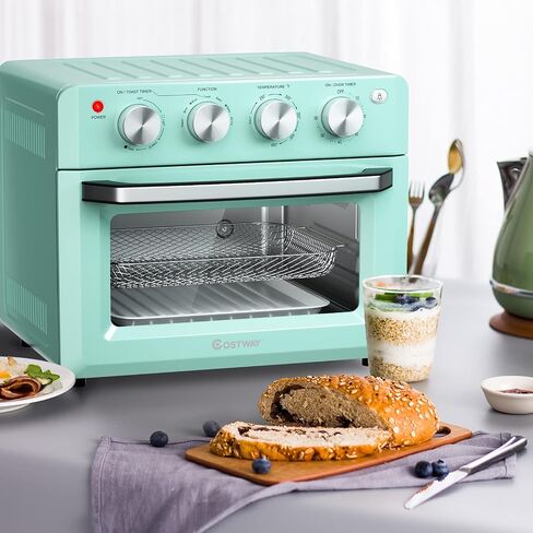 MAT EXPERT 7 in 1 Convection Air Toaster Oven, 1550W 19 QT Countertop Oven Toast Cooker w/1-60 Min Timer, 250-450°F Temp Control, Air Fry, Bake, Broil, Toast, Warm for Pizza/Chicken/Cookies (Green) in Saudi Arabia