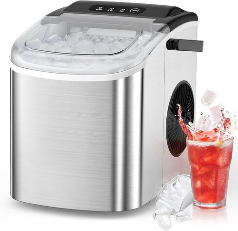Antarctic Star Commercial Ice Maker, 100lbs/24H, 33lbs Storage, Stainless Steel, Under Counter Ice Machine for Home/Bar/Restaurant in Saudi Arabia