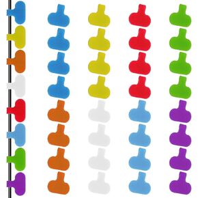 32PCS Cable Labels Tags 8 Colors Waterproof Wire Labels Nylon Wrap-It Cord Labels for Electronics, Color Identification Wire Markers Can Write On, Self-Adhesive Wire Tags for Cable Management