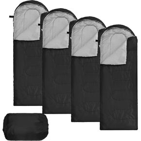 Macarrie 4 Pcs 0 Degree Camping Sleeping Bags Bulk for Adults 4 Season Warm Cold Weather Sleeping Bags with Compression Sack Lightweight Portable Waterproof for Backpacking Hiking Outdoor