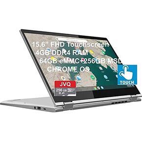Lenovo C340 15.6"" FHD Touchscreen 2-in-1 Chromebook Laptop, Intel i3 CPU(Up to 3.4GHz), 4GB RAM, 320GB Space(64GB eMMC+256GB MSD), USB-C, Wi-Fi, Bluetooth, Webcam, Chrome OS, Grey