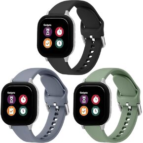 3 Pack Bands for Gabb Watch 3e 3 2 1/Gizmo Watch 3 2 1, Cosmo JrTrack 4/3/2 SE/2/JrTrack Band, 20mm Silicone Waterproof Wrist Strap