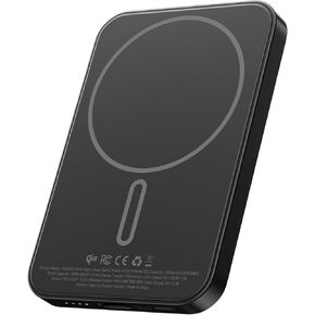 2025 Solid-State Mag-Safe Portable Charger 5000mAh, Qi2-Certified 15W Wireless Power Bank, High Energy Density & Safety, Slim USB-C Travel Magnetic Battery Pack for iPhone 16/15/14/13/12-Black