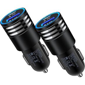 30W USB Type C+USB Car Charger Adapter Plug Fast Charging Compatible for Moto Edge 5G UW/One 5G UW ace/G Power/G Stylus/G Play, Samsung Galaxy A16/A15/A14/A13/A12/A11/A23/A24/A33/A34/A54/A53/S24/S23