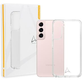 ARMOR Classics Case for Samsung Galaxy S22, Crystal Clear with Light Grey Tape