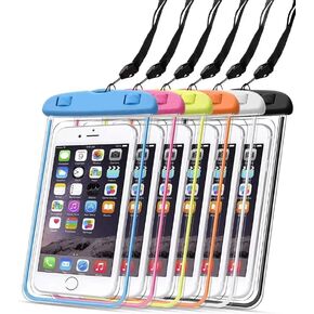 Generic Luminescent Waterproof Phone Case for Ultimate Deep Dive Water Protection 7,1"" Ultra-Durable With Luminescentic Bars fits all smartphones (Fuchsia)