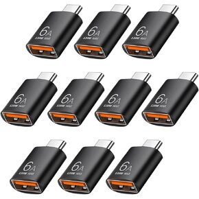 10 حزمة 10 جيجابت في الثانية/120 واط USB C إلى محول USB3.1 ، النوع C من النوع C ذكر إلى محول أنثى USB للهاتف الذكي ، الكمبيوتر ، الكمبيوتر المحمول ، الكمبيوتر اللوحي ، لوحة المفاتيح ، إلخ.