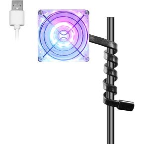3.15in 5V USB قابلة للتعديل معجبي MINI مع ضوء LED ، مروحة التبريد المحمولة للمكتب ، غرفة النوم ، السيارة ، والمكتب