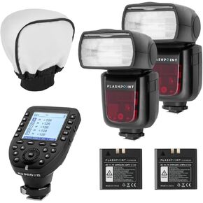 Flashpoint 2X Zoom Li-on R2 TTL On-Camera Flash Speedlight for Canon (V860II-S) + Glow Universal Bounce Diffuser + Flashpoint R2 Pro MarkII 2.4GHz Transmitter for Sony