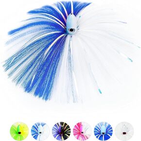 سحر بحري متضخم مع الساحات الرصاصة في المياه المالحة الساحرة لعبة Ballyhoo تنورة للتونة ، Wahoo ، Sailfish ، Mahi Mahi 1oz ، 2oz ، 4oz ، 6oz ، 8 أوقية