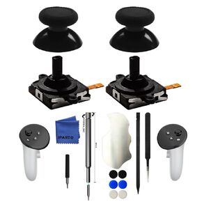 iParto 2 Pack Joystick Replacement for Oculus Quest 3 Controller Analog ThumbStick with 2 Caps Replacement for Meta Quest 3 Controller with Tools (2 joysticks + 2 caps)