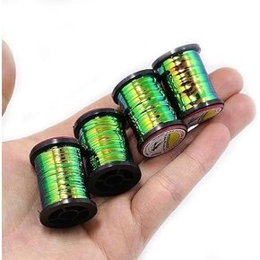 1PC Green Peacock Flat Tinsel 35 Yards Fly Tying Floss Thread Silky Yarns Fly Fishing Tying line Fly Fishing Tying Materials Fly Tying Accessories