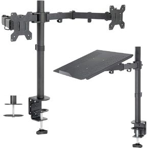 VIVO Dual 13 to 27 inch LCD Monitor Mount and Single Laptop Desk Mount Kit, Heavy Duty, Fully Adjustable Stand and Laptop Mount (Bundle)