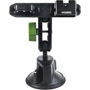 Dual-Device Car Mount, Suction Cup Rotatable Radio/Mic Holder, 360° Adjustable Anti-Slip Dashboard/Windshield Mount for BaoFeng Kenwood Yaesu Motorola Quansheng Retevis Radio