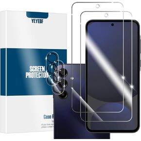 Galaxy S20 FE HD Clear Tempered Glass Screen Protector + Camera Lens Protectors by YEYEBF, [2+2 Pack] [3D Glass] [Anti-Glare] [Bubble-Free] Screen Protector Glass For Samsung Galaxy S20 FE