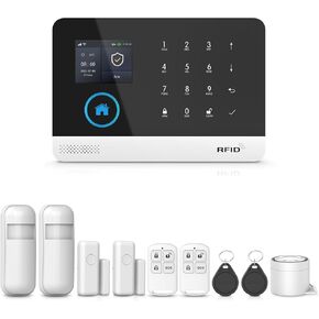 Alarm System for Home Security,DIY WiFi 4G Smart Life Tuya Burglar Alarm,8-Piece Kits with Door Window Sensor,PIR Motion Detector Compatible with Alexa and Google,for Apartment Office,Villa