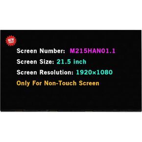21.5" LCD Replacement M215HAN01.1 for HP 22-D 22-DD0224 22-DD0133W 22-DD0010 22-DD0123W 22-DD0046 22-DD0143W 22-DD0210 22-DD0016 L91002-001 L91003-002 FHD 1080P Screen Display Panel (Non-Touch)