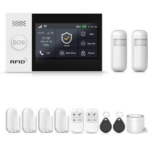 16-Piece Kits Home Security Alarm System with Real-Time Alerts,WiFi+GSM/4G Smart Life and Tuya APP Control,Compatible with Alexa/Google & Easy Installation for 24/7 Protection