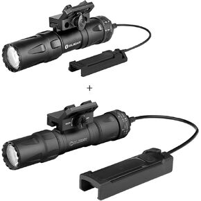 OLIGHT Odin Mini 1250 Lumens Ultra Compact Rechargeable Flashlight Bundle Odin S 1500 Lum MLOK Rail Mounted Weaponlight with Upgraded Remote Pressure Switch