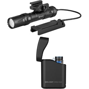 OLIGHT Odin 2000 Lumens Picatinny Rail Mounted Rechargeable Tactical Flashlight with Remote Pressure Switch Bundle Baton4 Premium Edition EDC Flashlights