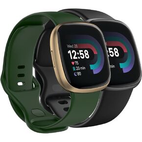 تتوافق الفرقة مع Fitbit Versa 4 نطاقات للنساء الرجال ، فرقة استبدال السيليكون الناعمة لـ Fitbit Versa 4 ، Versa 3 ، Sense 2 Smartwatch.
