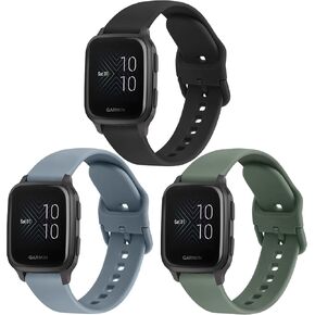 Silicone Bands Compatible with Garmin Venu SQ/Venu Sq 2/Venu SQ Music/Venu Sq 2 Music/Venu 2 Plus, 20mm Soft Silicone Sport Replacement Wristband Straps for Women Men