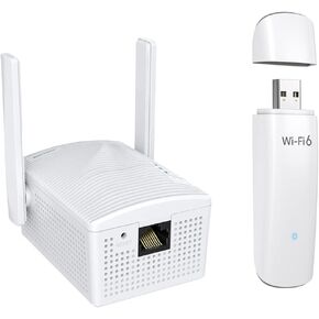 Brostrend AC1200 WiFi إلى Ethernet Adapter Dual Band Wireless Bridge للطابعة و AX1800 WiFi 6 Linux محول WiFi متوافق مع PC و Raspberry Pi 2+