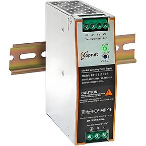 75W 12V Din Rail Mount Power Supply 12V 6.25A Output AC-DC Industrial Power Adapter 100~240V AC Input Din-Rail Switching Power Supply with Over Load/Temperature Short Circuit Protection