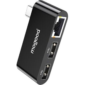 USB C to Ethernet Adapter, Type-C Gigabit Ethernet Adapter, 3 in 1 USB C (Thunderbolt 4/3 Compatible) to RJ45 LAN Network Dongle for MacBook Air/Pro, XPS, iPhone 16/15, Samsung Galaxy S25/24