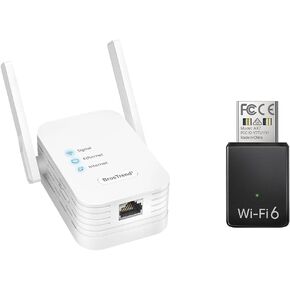 BrosTrend Universal WiFi to Ethernet Adapter + BrosTrend AX900 USB WiFi Adapter for Desktop PC Laptop