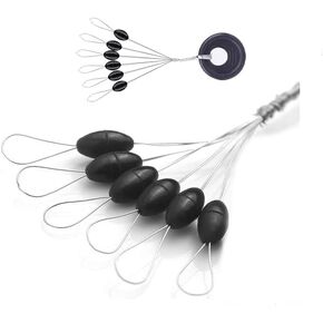 600 pcs Fishing Rubber Bobber Beads Stopper Bobber Stops 6 in 1 Float Sinker Stops