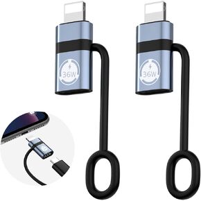 USB C إلى محول كابل LIG-HTN-ing ، يدعم شحن PD36W سريعًا متوافقًا مع ODS AIRP PAD للهاتف ، مع حامل مضاد للضوء-2 حزمة ， لا يدعم OTG أو سماعات الرأس。 (فضي) (فضي)