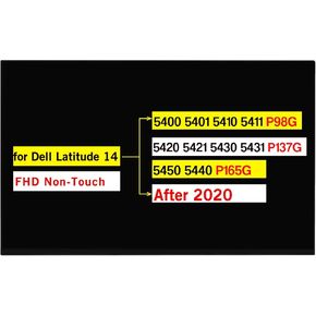 14.0" Replacement for Dell Latitude 14 5400 5401 5410 5411 P98G / 5420 5421 5430 5431 P137G (After 2020) / 5450 5440 P165G LCD Non-Touch Screen Display Panel (FHD 1920×1080 30 Pins 60HZ)