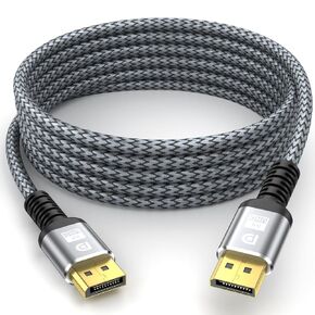 8K DisplayPort Cable ، DP 1.4 Cable 10ft (8K@60Hz ، 4K@144Hz ، 2K@240Hz) دعم 32.4 جيجابت في الثانية ، موصل مطلي بالذهب ، معدل تحديث مرتفع لرصد الألعاب ، HDR ، Freesync G-Sync ، بطاقة الرسومات ، الكمبيوتر الشخصي