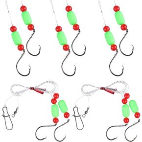 Kisangel 5pcs Pompano Rigs منصات الصيد مع تعويم الخرز بومبانو تعويم من أجل لوازم صيد المياه المالحة