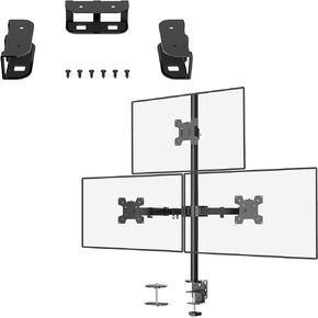 WALI Bundle-Triple Monitor Desk Mount and Shelf Holder for Laptop