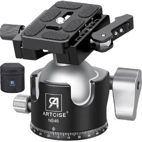 46mm Low ProfileTripod Ball Head with Lever Release ARTCISE Heavy Duty Ball Head Camera Ball Head with Arca Swiss Quick Release Plate for Camera Tripod Monopod DSLR Camcorder Telescope Max Load 55lbs