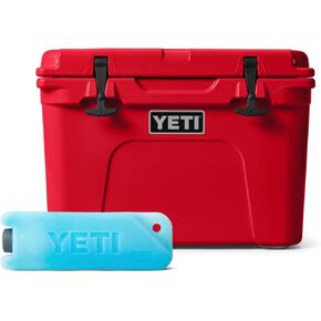 YETI Tundra 35 Hard Cooler with YETI ICE 1 lb, Rescue Red